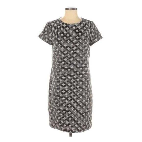 Banana Republic Shift Dress Size 4 Diamond Geometric Pattern Short Sleeved - Picture 6 of 6